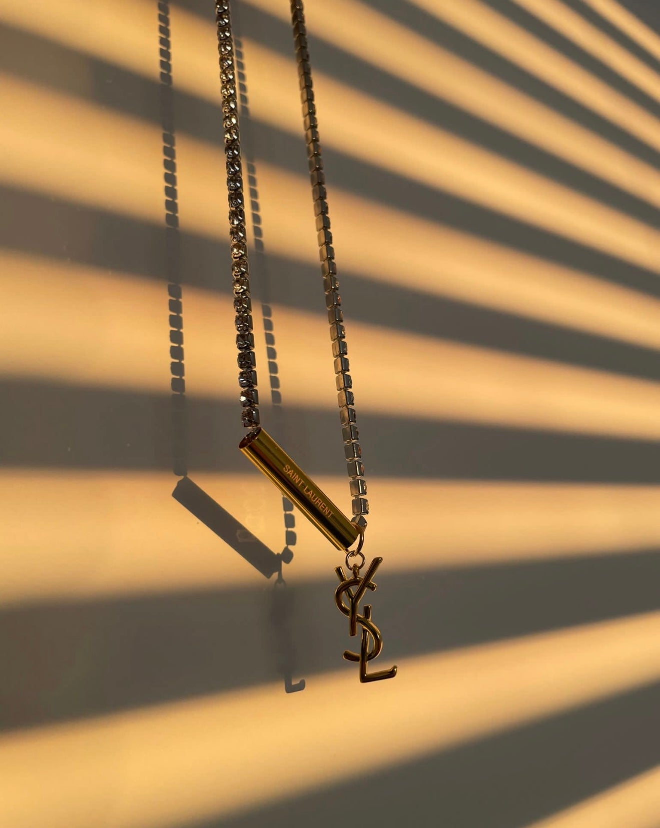 Saint tennis necklace