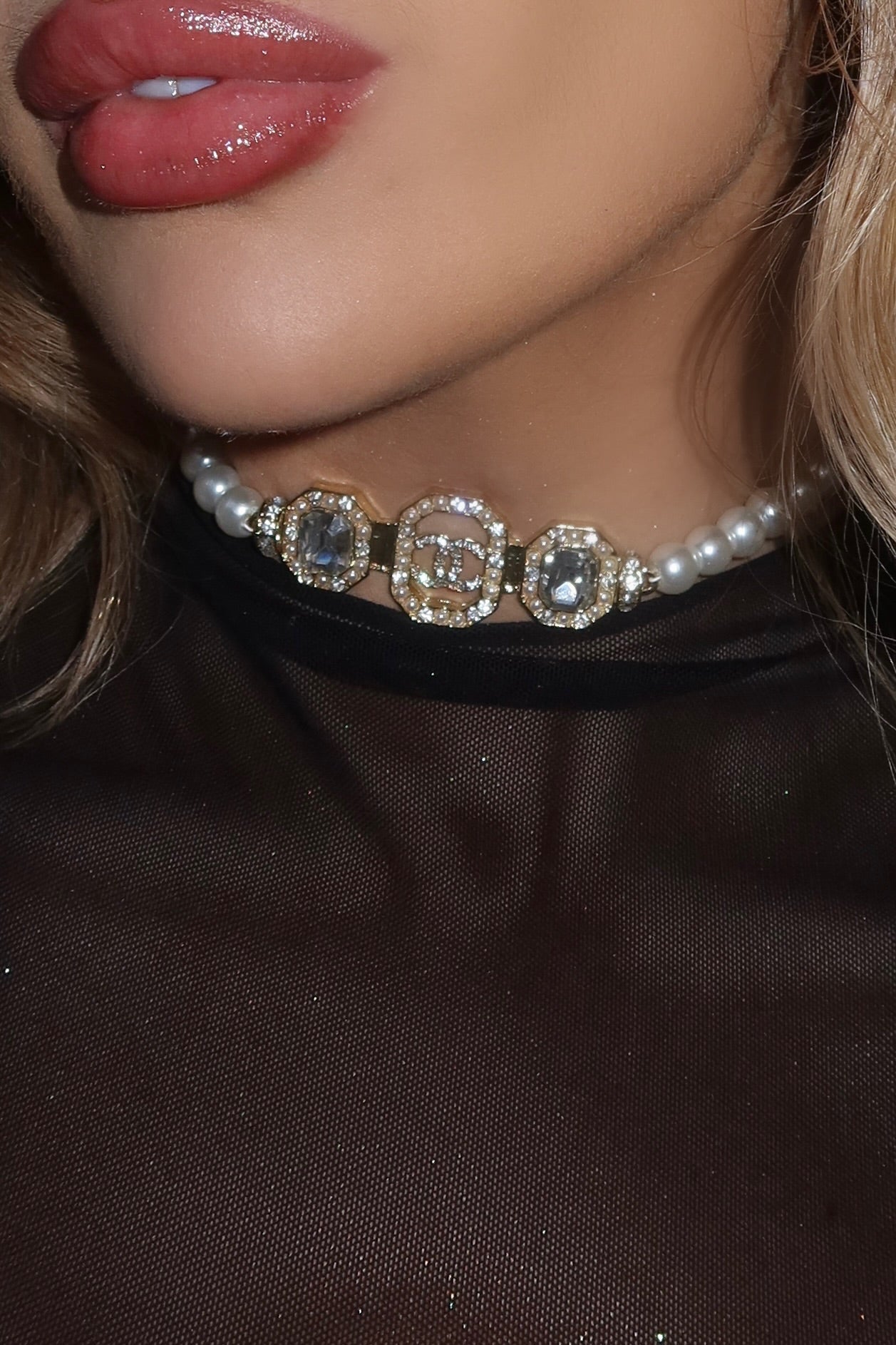 Solace Pearl silver & gold choker