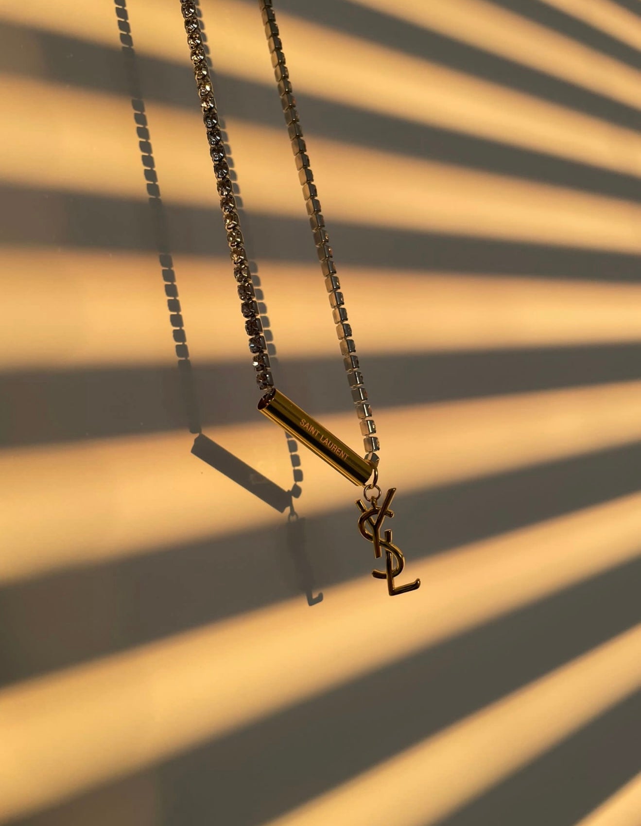 Saint tennis necklace