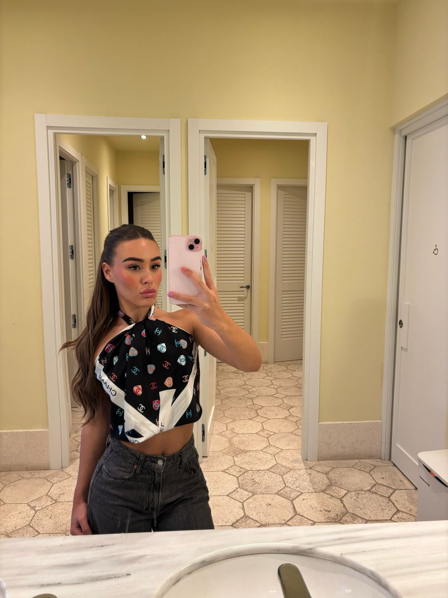 Cc love heart scarf black