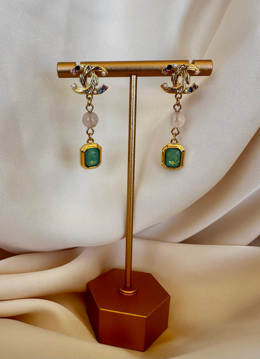 Cc emerald earrings