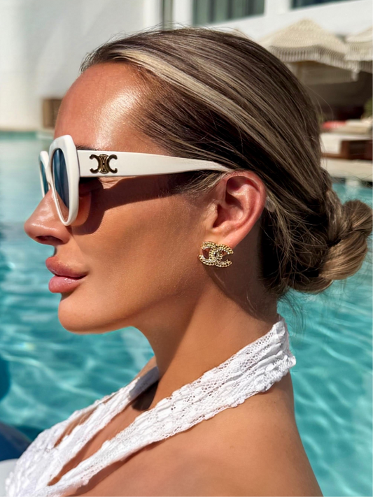 CC large silver and gold stud