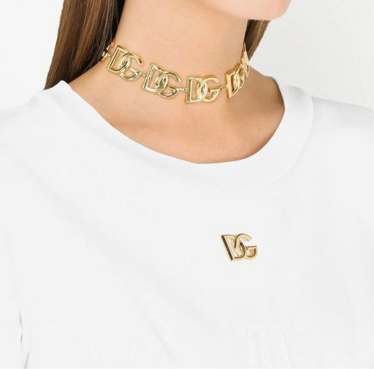 DG gold logo choker