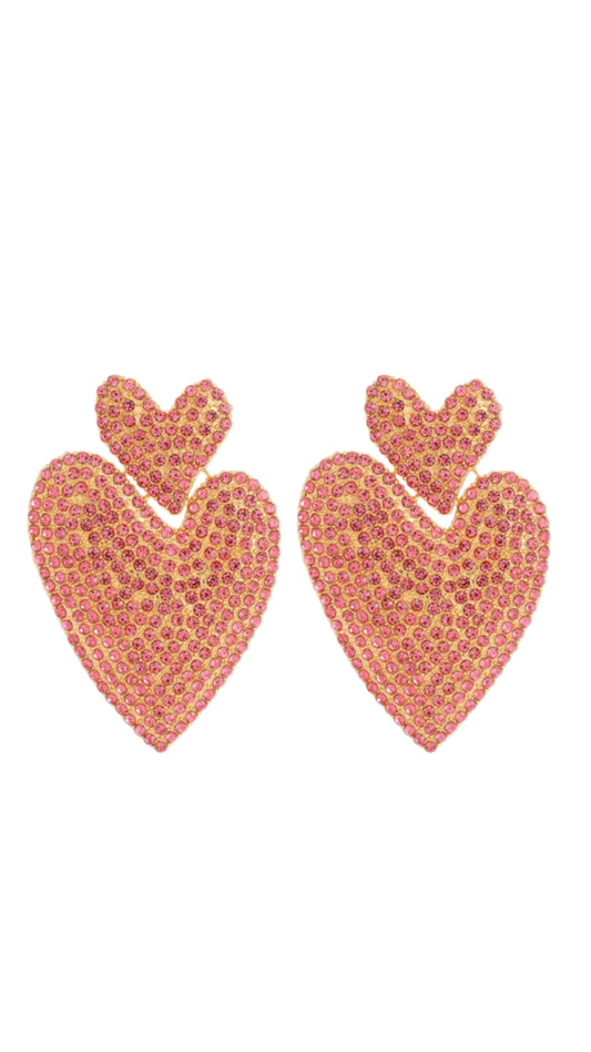 Love earring pink