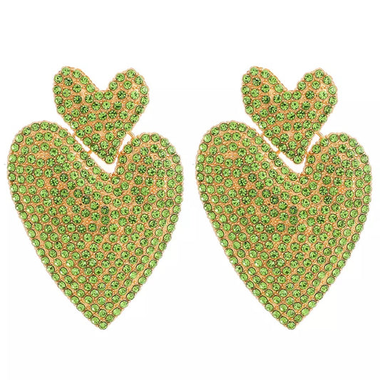 Love earrings green